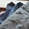 Johanature женщины хлопчатобумажные льняные куртки старинные жаккардовые пальто осени подставка с длинным рукавом карманы женские куртки пальто 210521