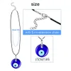 Antique Deep Sea Blue Evil Eye Pendant Necklace Turkish Choker Glass Eyes Leather Rope Chain Jewelry Gift