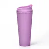 Dubbelskikt plast frostat tumbler 22oz matt plast bulk tumblers med lock för utomhus sport camping havsväg rra10783