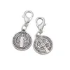 Alloy Catholicism Benedykt Medal Cross Cross Cross Europejski Homar Wyzwalacz Clip On Charm Koraliki Tybetański Silver C504 13.2x29.8mm 150 sztuk / partia