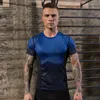 Maillots de course hommes T-Shirt imprimé dégradé chemises d'entraînement séchage rapide à manches courtes hauts Fitness casual Jogging SPortswear vêtements de sport