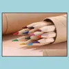 Stylos de peinture Fournitures d'écriture Bureau École Business Industrialcolored Lead Color Ding Crayon Bois Couleur Pen Ensembles de 12 Colour1792793