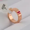 Full Letter Printed Rings With Stamps Women Men Band Ring Couple Tail Rings Titanium Steel Jewelry5567605