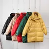 Fitaylor Piumino d'anatra bianco Donna Colletto alla coreana Cappotto lungo Inverno Sciolto Impermeabile Piumino Cappotti Sciolto Parka Capispalla da neve 210930