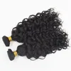 Extension de cheveux bouclés ondulés, couleur naturelle vierge non transformée, 10-30 pouces, 4 lots, tête complète