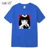 XIN YI Męska Wysokiej Jakości 100% Bawełna Anime Znaki Print T Shirt Loose O-Neck Mężczyźni Tshirt Krótki Rękaw Koszulka Męska Tee Topy Y0809