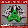 Bodywork For HONDA +Tank 600FS CBR600F3 600CC 1995-1998 Body 64No.227 CBR GREEN WHITE 600 CBR600 F3 FS CC 600F3 95 96 97 98 CBR600FS CBR-600 1995 1996 1997 1998 Fairing