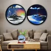 Frames 7/12inch Wall Hanging Moving Sand Painting Art Picture Round Glass Deep Sea Sandscape In Motion Flowing Frame