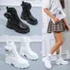 Trendy Fashion Pocket White Martin Boots Women's Fall 2021 New Zapatos De Mujer High-top Platform Increased Handsome Lady Boots Y1018