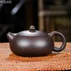 Chinese Yixing teapot purple clay xishi handmade unique shape kettle home ball hole Dahongpao oolong tea set 150ml 210724