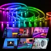 LED Light Strips Bluetooth WiFi Controlador Flexível RGB 2835 5050 Decoração Luminária Luminária luzes de luzes luminosas para quarto 5m / 10m / 15m / 20m D2.0