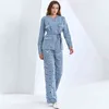 Patchwork évider trou Denim veste pour femmes O cou à manches longues taille haute à lacets manteaux femme automne 210524