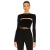 Women Hollow Out Bodycon Short Bandage Tops Sexy Off Shoulder Long Sleeve Black Club Celebrity Party Casual Crop 210423