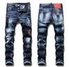 Hommes Badge Rips Stretch noir Jeans mode Slim Fit lavé moto Denim pantalon hommes lambrissés Hip Hop pantalon pour homme 1072092