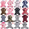 Warm Dog Pajamas Winter Dog Apparel Pet Clothes Sublimation Print Flannel Jumpsuits Coat For Small Dogs Cat Chihuahua Pomeranian 14 Color Wholesale Pink S A247