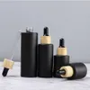 2022 nouveau 20-100 ml dépoli noir verre compte-gouttes flacon aromathérapie huile essentielle pipette bouteille cosmétique bouteilles rechargeables voyage