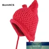 BomHCS 22 couleurs chapeau d'oreilles très mignon 100% fait à la main par temps froid tricoté bonnet d'oreille chaud prix d'usine conception experte qualité dernier style statut d'origine