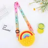 New Rainbow Fidget Toys Bag Cute Decompression Children Messenger Silicone Bag Bubble Push Coin Purse