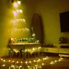 Jul LED vattenfall meteor dusch regn sträng ljus festoon 6x3mled semester dekorativa ljus för hem sovrum dekorationer 211015