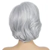 Bob Short Synthetic Wig White Color Perruques de Cheveux Loose Wave Humains Simulation Humanhair Wigs 13 Inches Wig-140