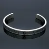 Hot Sell Titanium Rostfritt Stål Bangle Romerska Numeraler Guldfärg Manschett Armband Kärlek Brev Armband Män Kvinnor Öppna Bangles Q0719