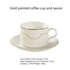 Mokken culturele artistieke integratie100-200 ml keramische koffiekopje set eenvoudige gouden design mok en schotel cadeauwinkel drinkware