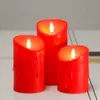 3 Pz/set Telecomando LED Candele Senza Fiamma Batteria Realistico 3D Dinamico Fiamma Luci di Candela Led Luci da Tè Decorazione Della Casa 210702