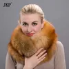 Authentic Fox Fur Knitted Multicolour Scarf Women's Genuine Leather Collar Magnetic Buckle Winter Fashion Collar Ring Hw-10 H0923