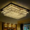 Moderne Rectangulaire LED Cristal Aluminium Rod Lustres Plafonniers Simple Creative Lampes pour Salon Salle À Manger Chambre Restaurant Luminaires