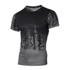 Camiseta masculina cor gradiente topshirt camuflagem roupas exército camiseta casual meninos camisetas musculação camisetas militares hip hop streetwear