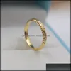 Solitaire Ring Rings Jewelry Pure Solid 18K Yellow Gold Women Luck Fl Star Band 2.5Mmw 0.7-1G Us5-9 Y1124 Drop Delivery 2021 Ydbhw