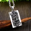 Vintage Punk Mens 316L Stainless Steel Spades K Poker Skull Pendant Necklace Jewelry