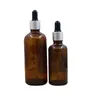 Brązowy szklany guma pipeta do ponownego napełniania Butelka Pusta Essential Oil Dropper Esencja Emulsja Opakowanie fiolki 5ml 10ml 15ml 20 ml 30 ml 50 ml 100 ml