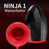 Nxy Sex Masturbators Men Automatic Male Masturbator Cup Realistic Tip of Tongue and Mouth Vagina Blowjob Stroker Vibrating Oral Toy 1208