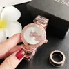 Matchs de marque pour femmes Lady Girl Crystal Style Matel Steel Band Quartz Wrist Watch GS266308771