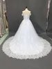 Luxury Appliques Lace Ball Klocka av axeln Bröllopsklänningar Sweetheart Lace Up Tillbaka Princess Illusion Applique Bridal Gowns Vestidos Novia