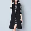 Women's Spring Autumn Mid-length Waistcoat Jacket Large Size Office Lady Black Long Vest Outwear Work Coat Women 210915