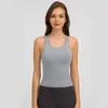 Yoga Clothes Women Ebb to Street Tank Tops lu-40 I-shaped back Yoga Vest with Paded Bra Sports Running Fitness Racerback Gym Cloth2628