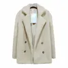 Casaco de pele falso mulheres jaquetas de inverno lapela manga longa casaco de pelúcia casaco de peludo casacos peludos femininos casaco feminino chaqueta mujer y0829