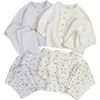 Baby bloemen kleding sets herfst geribbelde lange mouw nachtkleding pak meisjes pyjama set M3884