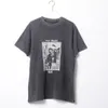 Wild Heart Faded Tees Donna Estate Manica corta O Collo Camicie in cotone T-Shirt Casual Vintage Classic Washed Black Tshirt Top 210317