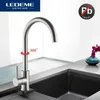 Ledeme Clássico Torneira de Cozinha Aço Inoxidável Processo Swivel Basin Faucet 360 Graus Rotação Aço Inoxidável Torneira 210724