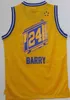 Vintage Rick 24 Barry Jersey Team Color Blue Yellow 42 Nate Thurmond Shirt Uniform For Sport Fans Stitched