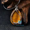 Tree of Life Gemstone Teardrop Pendant Necklace Healing Crystal Chakra Jewelry