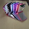 LED Makeup Mirror Cosmetic Fashion Mirror Folding Portable Travel Compact Pocket Led Mirrors Lights Lamps Party Gifts Lady 6 Colors GYL95