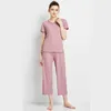 Japonais été dames coton modal à manches courtes pantalon à neuf points costume service à domicile pyjama de grande taille pour femme 210809