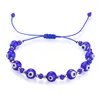 Handgefertigtes buntes böses blaues Auge-Armband, Gliederkette, Glücksseil, Kristallperlen, Armbänder für Frauen und Mädchen