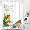 Cortinas de chuveiro bonito dos desenhos animados impressão cortina à prova dwaterproof água gancho banheiro poliéster decoração casa padrão natal gift282q