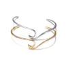 Jewdy Vintage Opening Wave Hand Bangle Bracelets For Woman Fashion Weave Rope Chain Charm Cuff Adjustable Girls DIY Gifts X0706