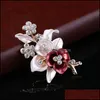 Épingles, broches bijoux broche rouge fleur sauvage goutte à goutte émail strass Cor robe livraison directe 2021 1Ydyo